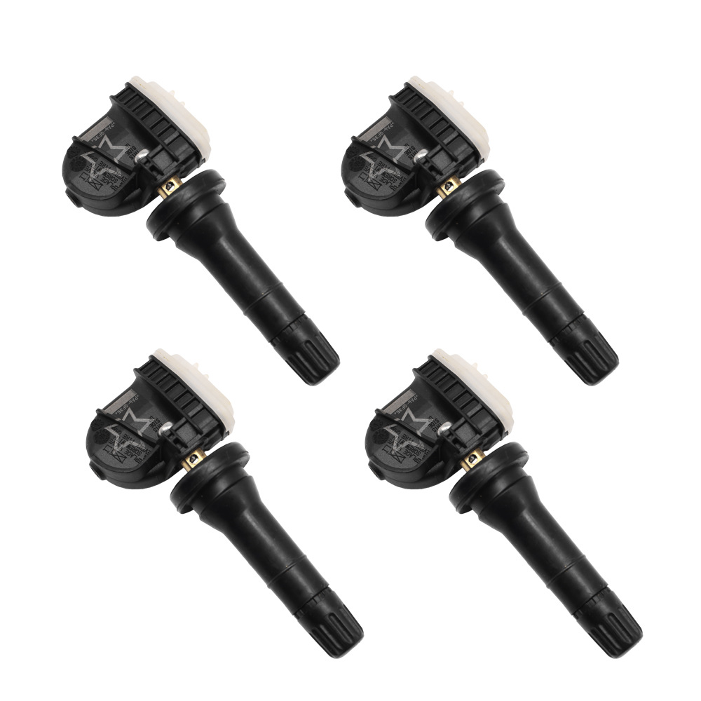 Four OEM TPMS sensors with rubber valve stems for passenger cars