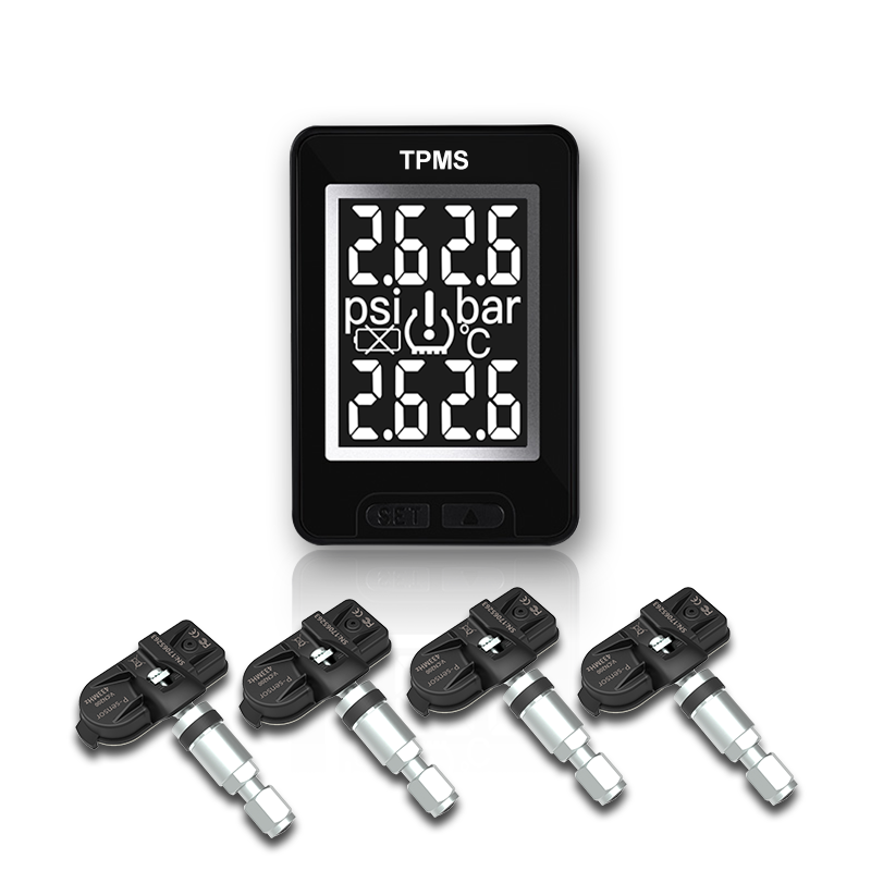 Car TPMS kit with four internal valve tire pressure sensors