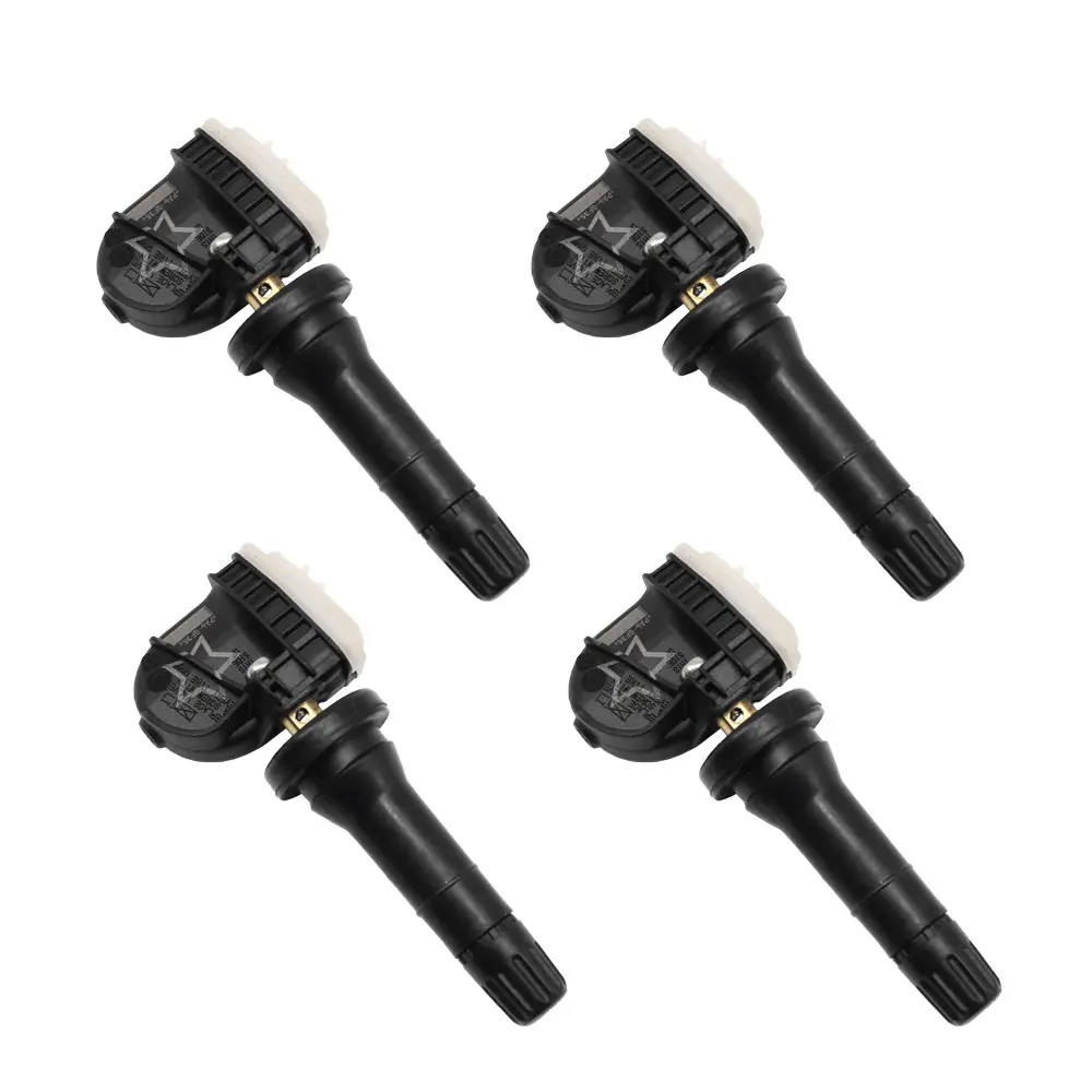 Four OEM TPMS sensors with rubber valve stems for passenger cars