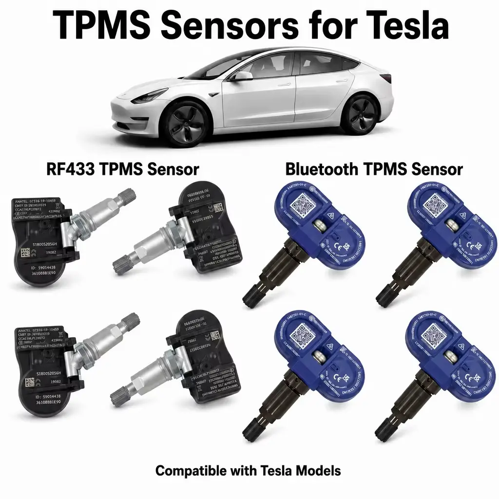 Tesla TPMS sensors in BLE and 433 MHz versions