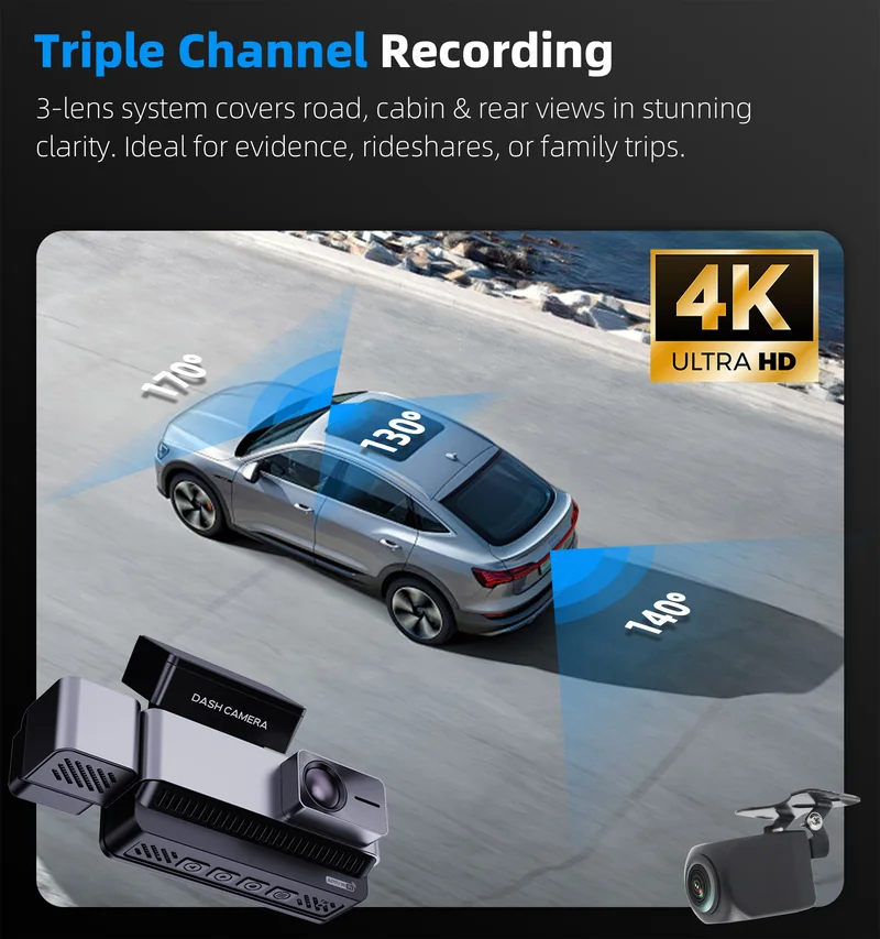 MXC-852 front cabin rear 4K 2K 2K triple channel recording coverage