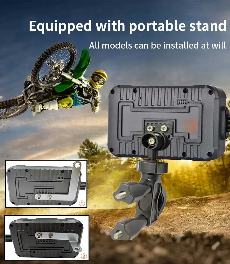 SE65 motorcycle dashcam flexible handlebar and bracket mounting options